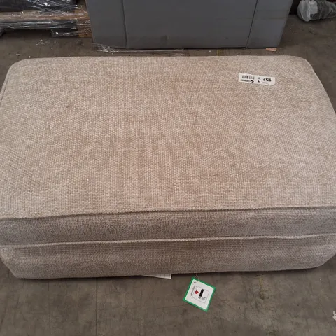 LIGHT GREY FABRIC RECTANGULAR FOOT STOOL