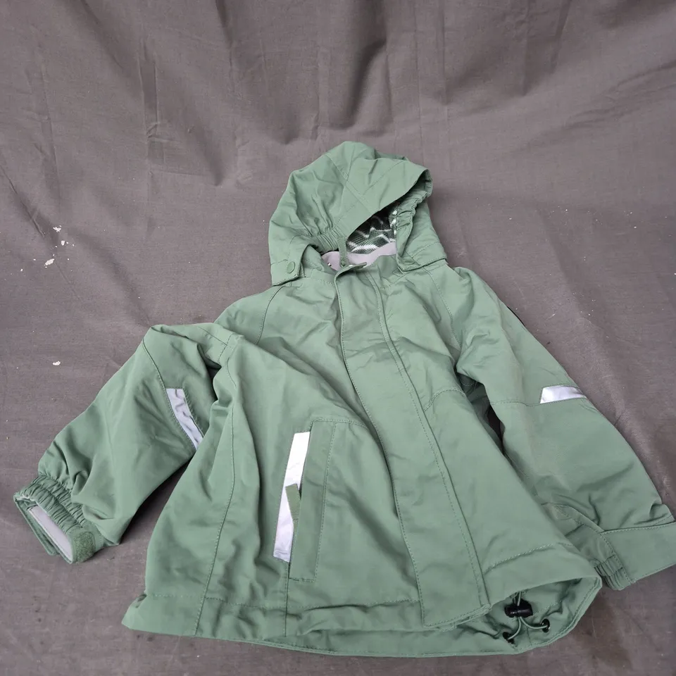 POLARN O. PYRET COAT IN GREEN SIZE 1.5-2YRS