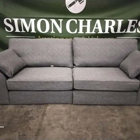 QUALITY DESIGNER STANFORD LARGE 3 SEATER SOFA BOUCLE WEAVE DARK GREY FABRIC 