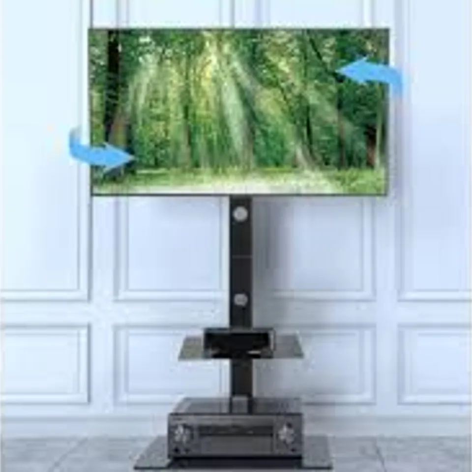BOXED UNHO FLAT PANEL TV STAND - BLACK (1 BOX)