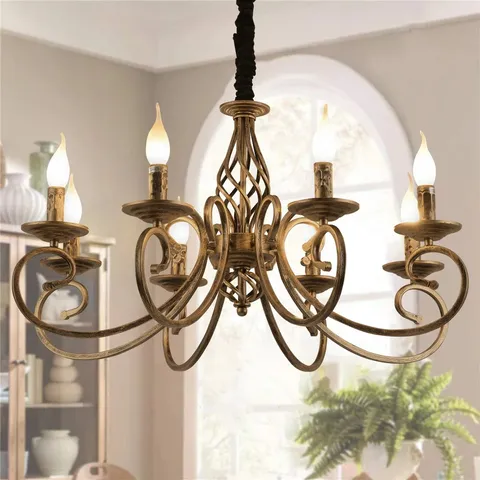 BOXED PELCHAT 8-LIGHT CANDLE STYLE CHANDELIER 