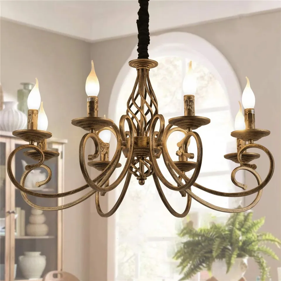 BOXED PELCHAT 8-LIGHT CANDLE STYLE CHANDELIER 