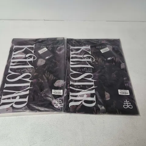LOT OF APPROXIMATELY 25 BRAND NEW KILLSTAR DUSK GARDEN MAXI DRESSES IN BLACK/PURPLE - VARIOUS SIZES
