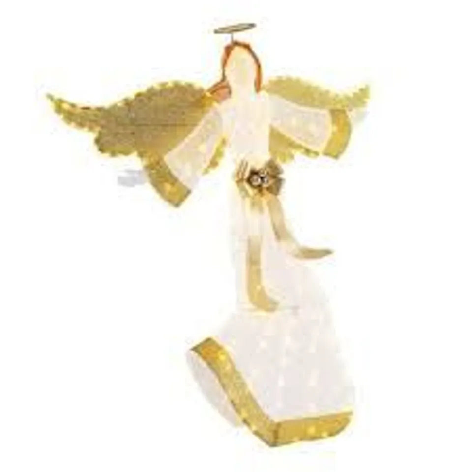 BOXED 160CM CHRISTMAS LIGHTED ANGEL WITH HALO BOW AND 180 LED LIGHTS