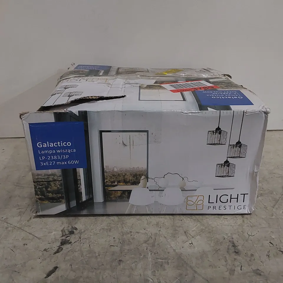 BOXED GARNER 3-LIGHT CLUSTER SQUARE PENDANT LIGHT (1 BOX)