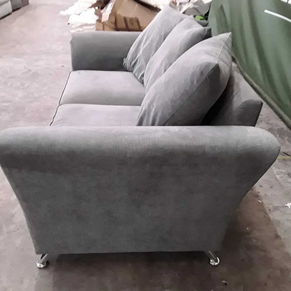 DESIGNER 2 SEATER SOFA - GREY FABRIC