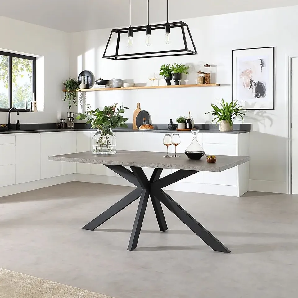BOXED MADISON CONCRETE 160cm DINING TABLE (DT10000883) 2 OF 2 BOXES