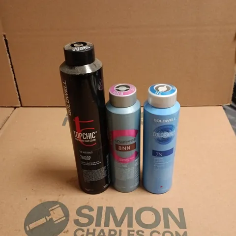 APPROXIMATELY 22 X ASSORTED GOLDWELL HAIR CARE PRODUCTS TO INCLUDE 7N MID BLONDE, 8NN DEMI PERMANENT ETC