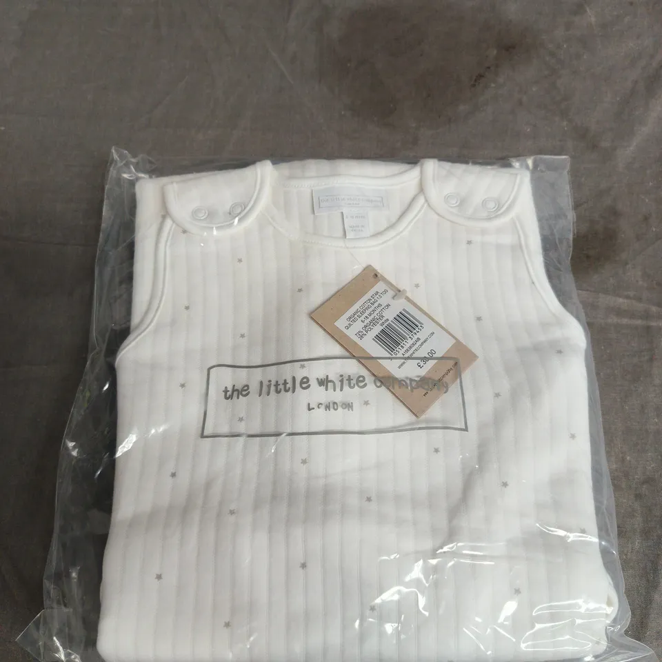 THE LITTLE WHITE COMPANY ORGANIC COTTON STAR QUILTED SLEEPING BAG 6-18 MONTHS, 1.0 TOG
