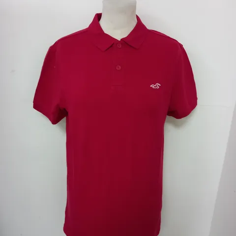 HOLLISTER CASUAL POLO SHIRT IN RED SIZE M