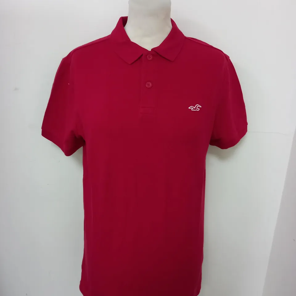 HOLLISTER CASUAL POLO SHIRT IN RED SIZE M