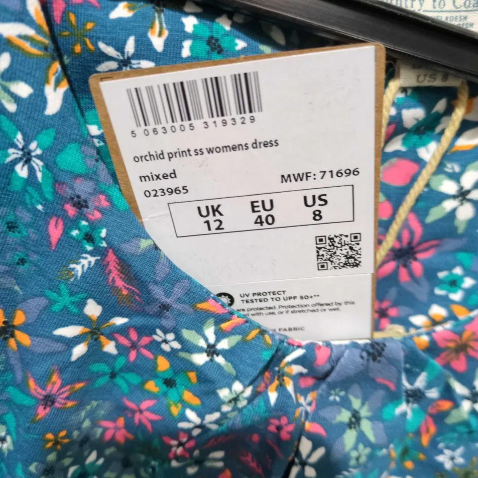 MOUNTAIN WAREHOUSE ORCHID PRINT WOMEN'S DRESS – UK 12