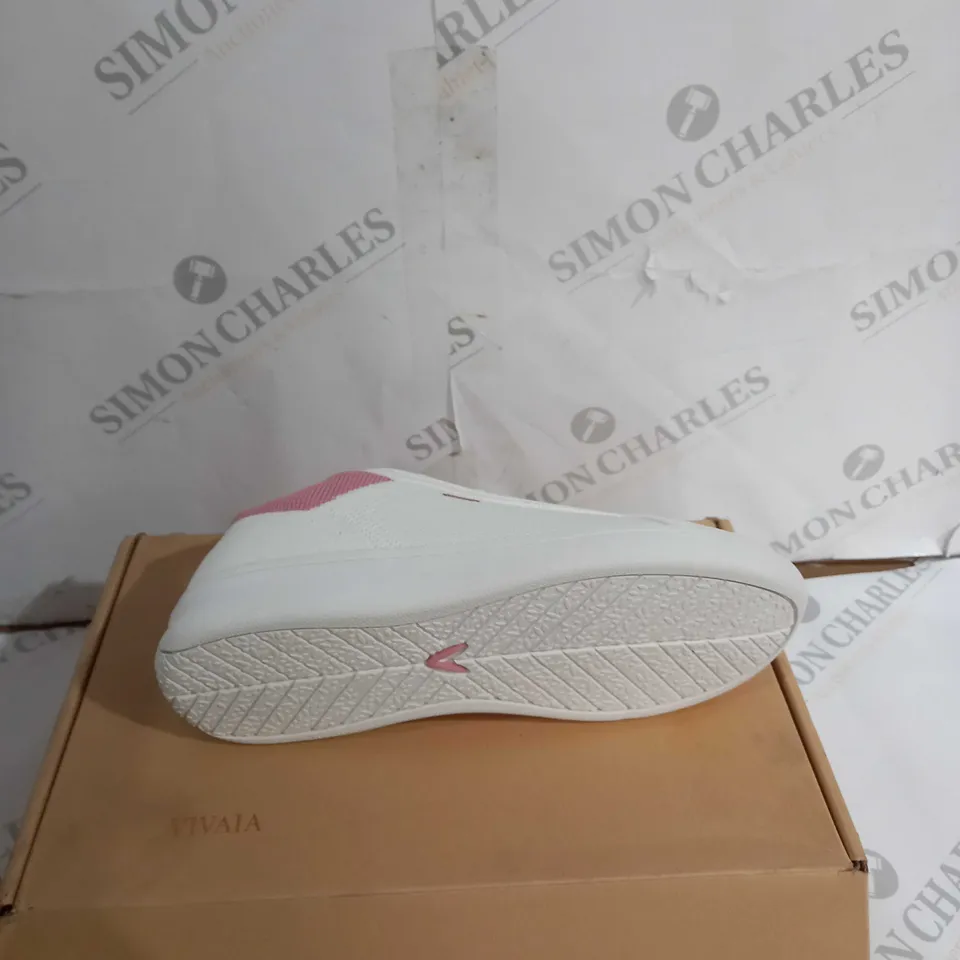 BOXED PAIR OF VIVAIA SIZE UE36 TRAINER V PRIME WHITE/PINK 