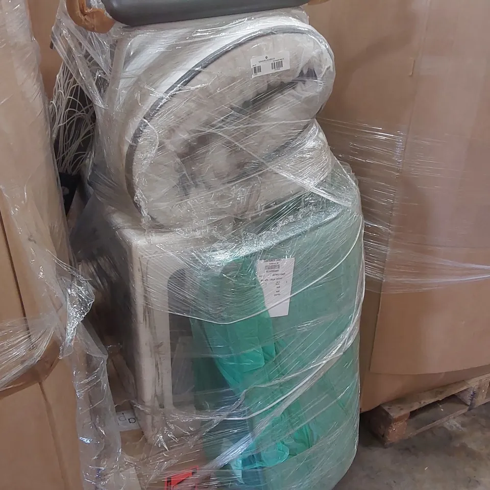 PALLET OF ASSORTED ITEMS INCLUDING: MATTRESSES, CLOTHES HANGER, STOOL ECT