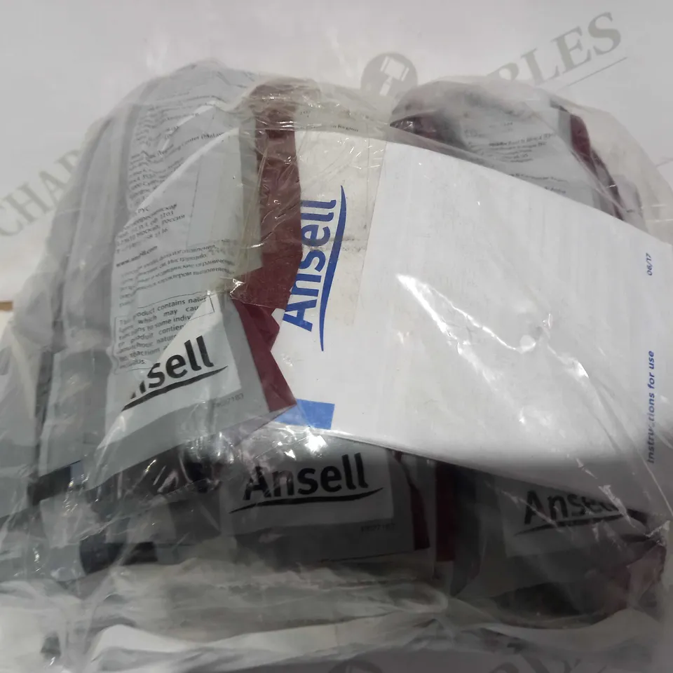 PACK OF APPROXIMATELY 12 BRAND NEW ALPHATEC ANSELL 87-950 BLACK LATEX RUBBER CHEMICAL RESISTANT GLOVES SIZE 7.5