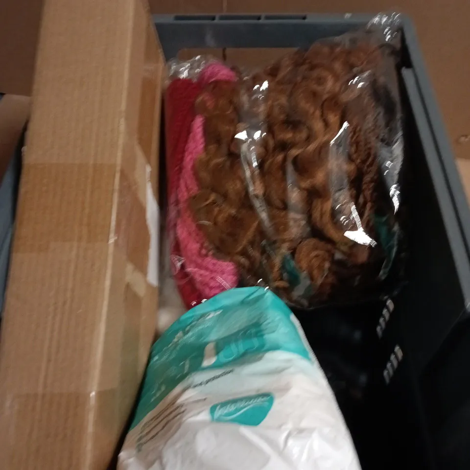 APPROXIMATELY 6 ASSORTED COSMETIC ITEMS INCLUDING MAXI PADS AND COTTON BALLS