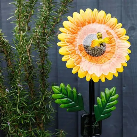 GARDEN STORIES COLOUR SPLASH SET OF 2 FIBRE LIT FLOWER STAKES