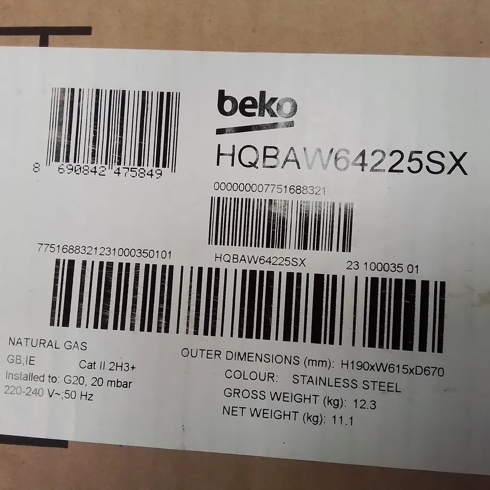 BOXED BEKO INTEGRATED GAS HOB HQBAW64225SX