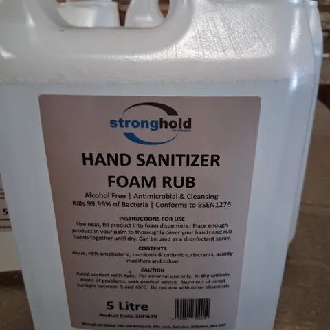 APPROXIMATELY 80 TUBS OF STRONG HOLD HAND SANITIZER FOAM RUB 5 LITRE