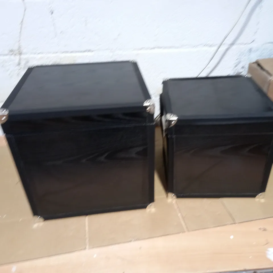 KELLY HOPPEN SET OF NESTING STORAGE BOXES - BLACK
