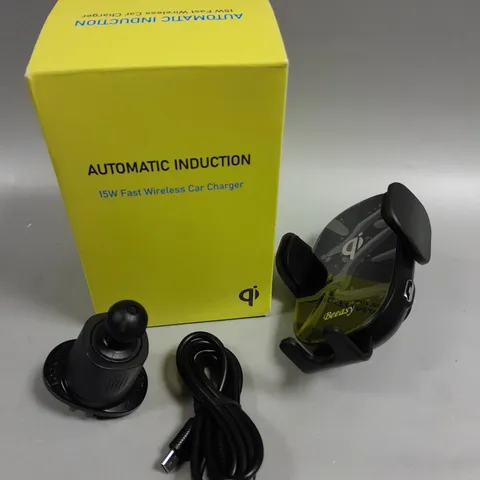 BOXED AUTOMATIC INDUCTION 15W FAST WIRELESS CAR CHARGER