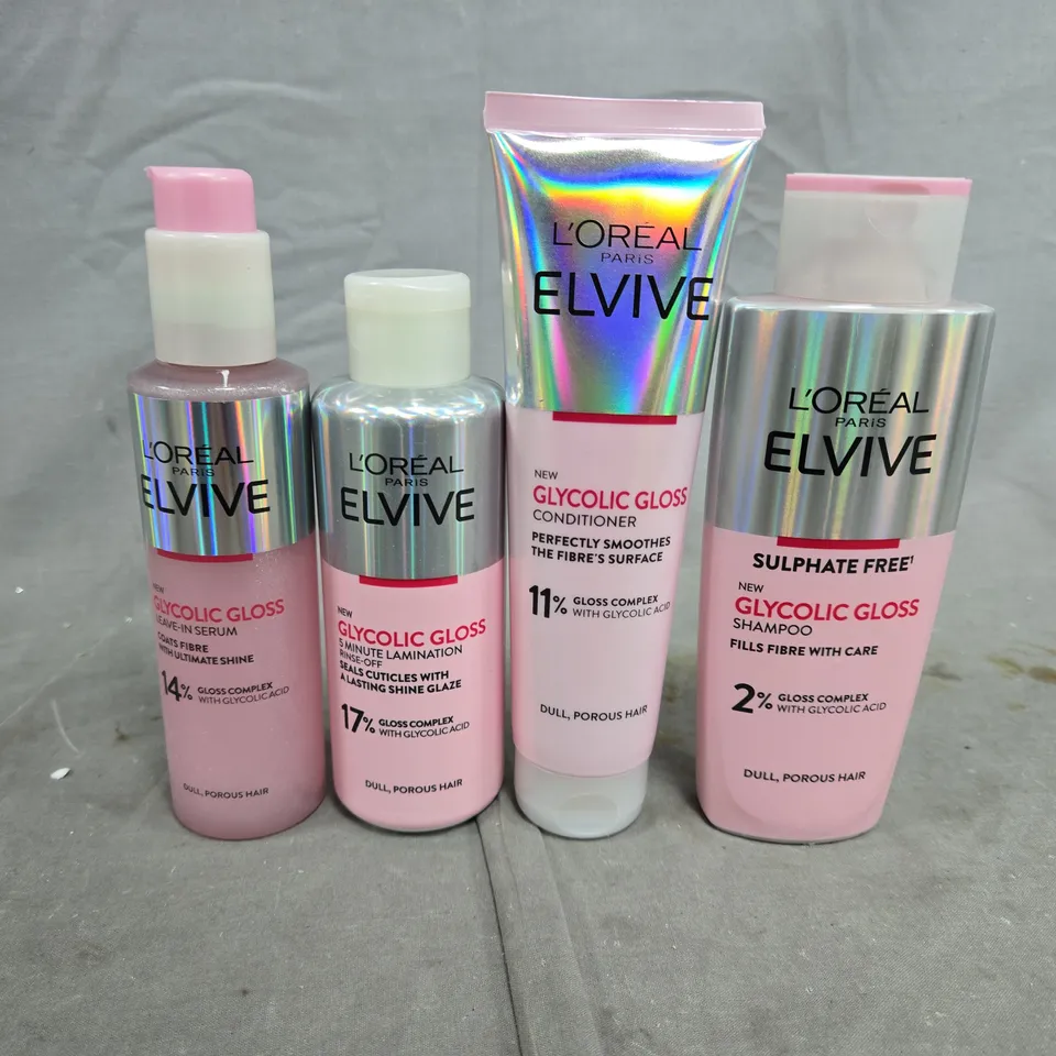 L'ORÉAL PARIS ELVIVE GLYCOLIC GLOSS HAIRCARE SET (4 X BOTTLES)