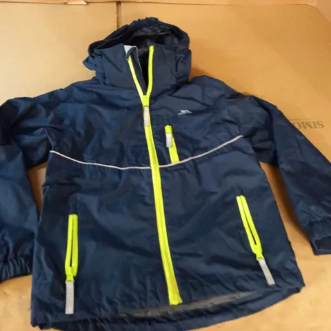 TRESPASS KIDS NAVY JACKET - 7/8 YRS