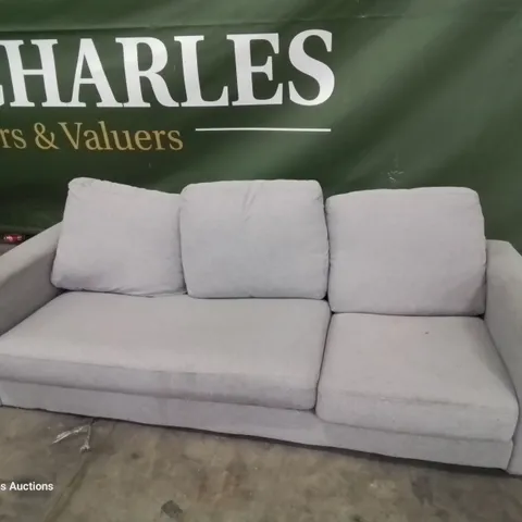 DESIGNER THREE SEATER SOFA GREY FABRIC