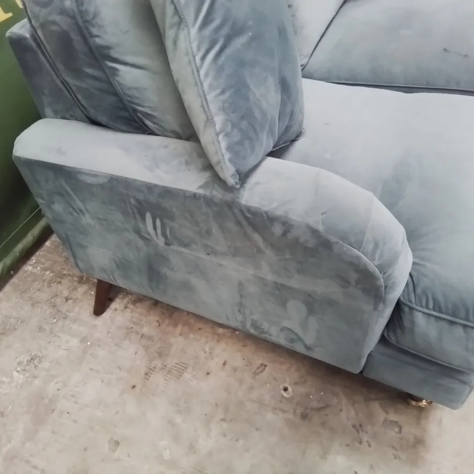 DESIGNER VINTAGE STYLE TWO SEATER SOFA PLUSH MINK FABRIC 