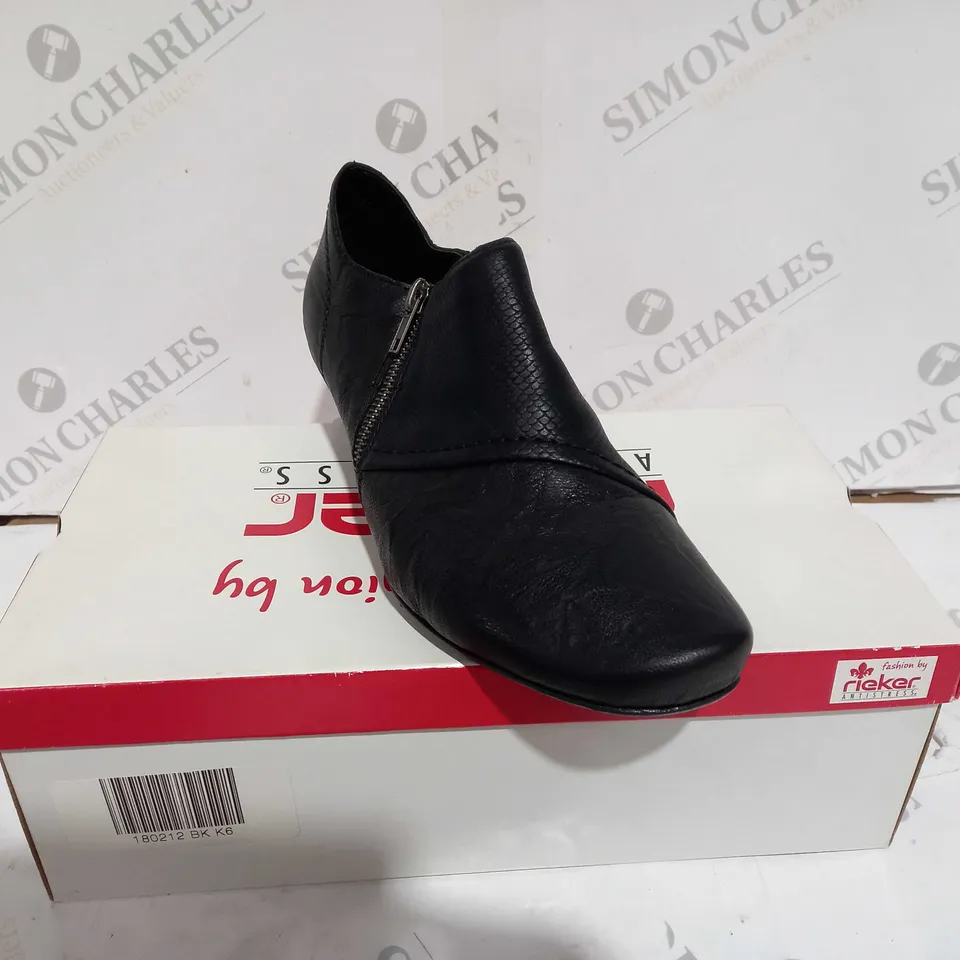 RIEKER SHOE BOOT BLACK SIZE 6