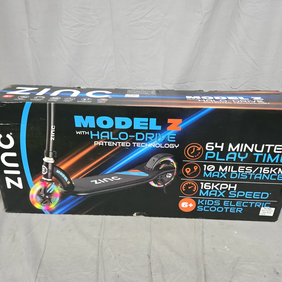 BOXED ZINC MODEL Z KIDS ELECTRIC SCOOTER - BLACK 