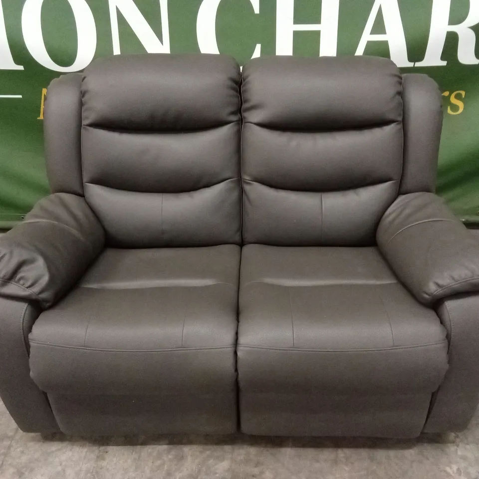ROTHBURY LUXURY FAUX LEATHER HIGH BACK 2 SEATER MANUAL RECLINER SOFA RRP £629