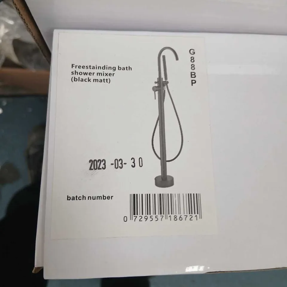 STUDIO G FREESTANDING BATH SHOWER MIXER TAP – BLACK MATT FINISH 