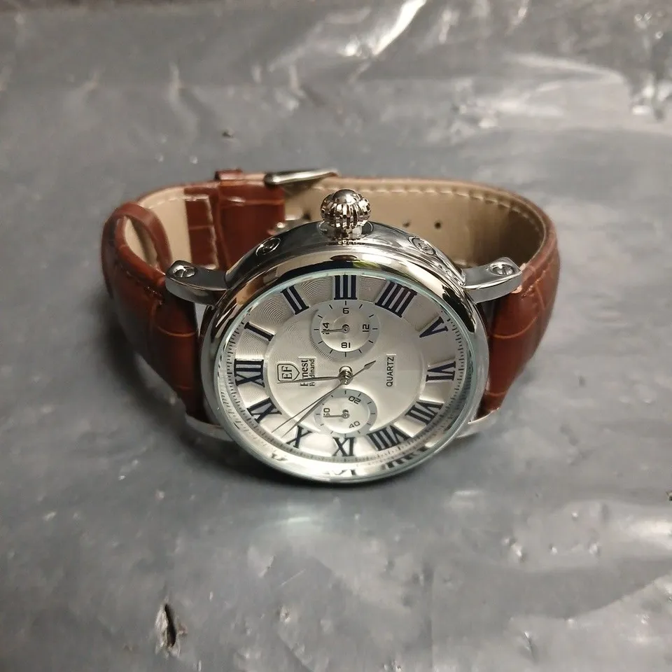 MENS ERNEST FERDINAND WATCH – FUNCTIONING SUB DIALS – LEATHER STRAP 