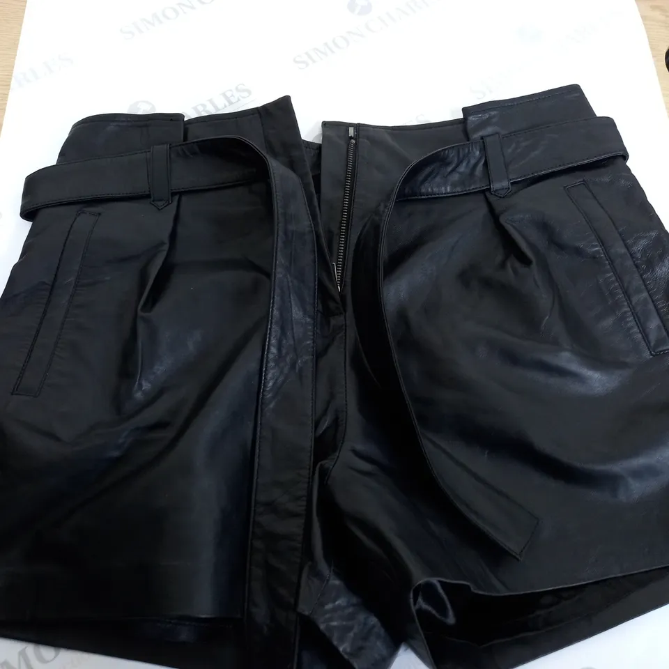 BLACK LEATHER SHORTS SIZE 12