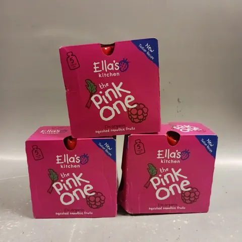 15 X POUCHES OF ELLA'S KITCHEN ORGANIC FRUIT SMOOTHIE DRINKS - 15 X 90G - THE PINK ONE 