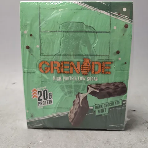 SEALED GRENADE DARK CHOCOLATE MINT PROTEIN BAR 20G PROTEIN 