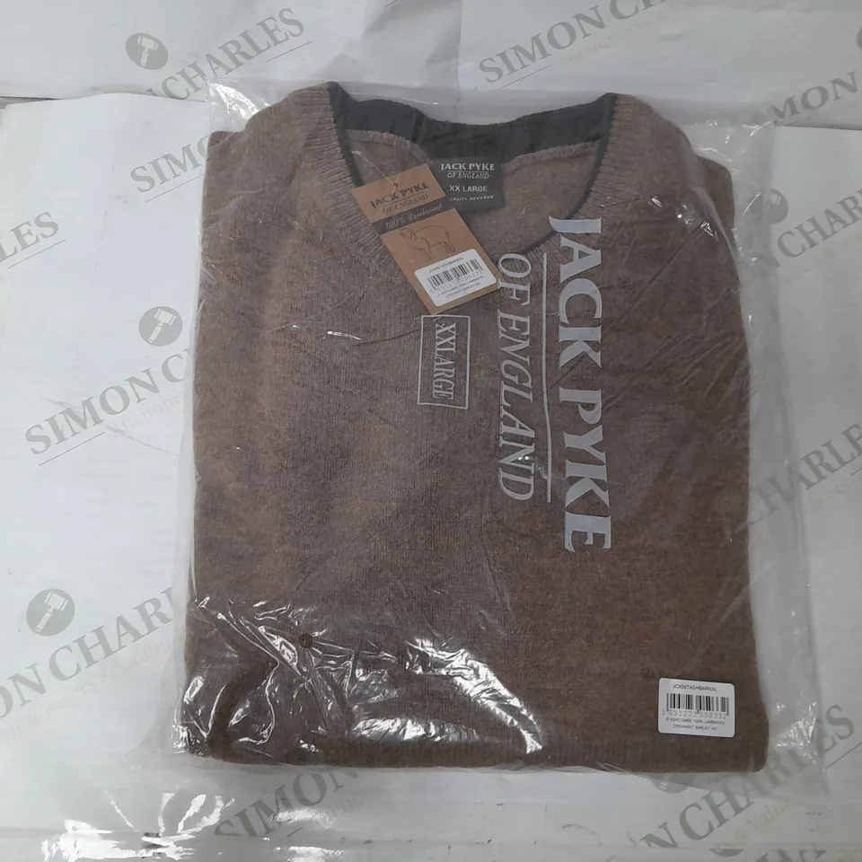 JACK PYKE ASHCOMBE 100% LAMBWOOL CREWKNIT BARLEY SWEATER - XXL