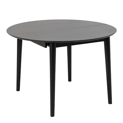 BOXED MONTREUX ROUND EXTENDING DINING TABLE IN BLACK 115-154CM