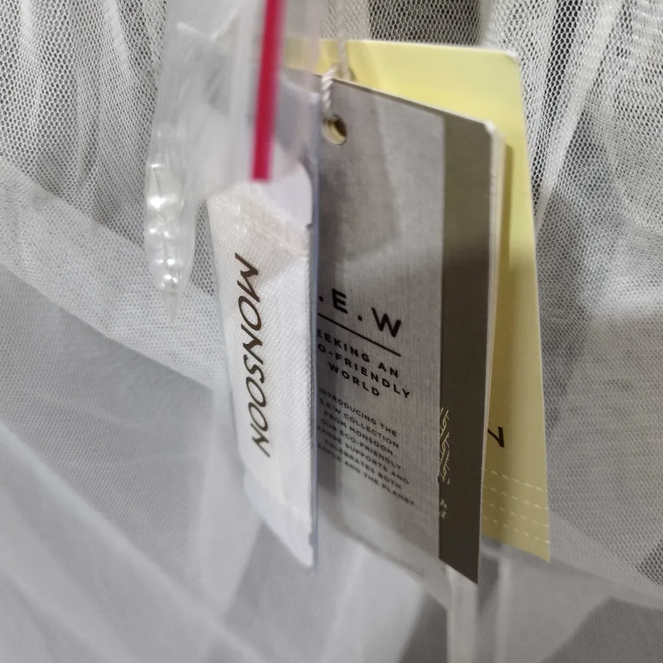 WOMEN'S WHITE SHEER OVERLAY DRESS – WITH TAGS ONE SIZE