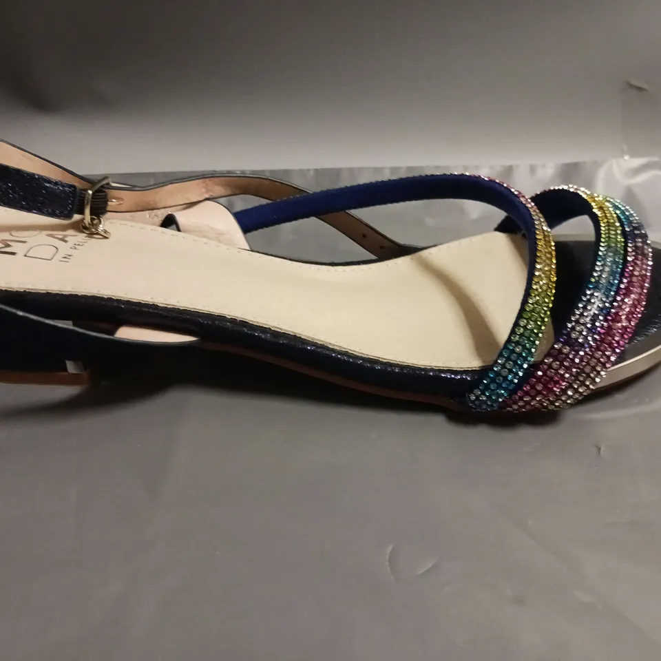 MODA IN PELLE LADIES SANDAL WITH MULTI-COLOURED GLITTER DETAIL SIZE EU 40