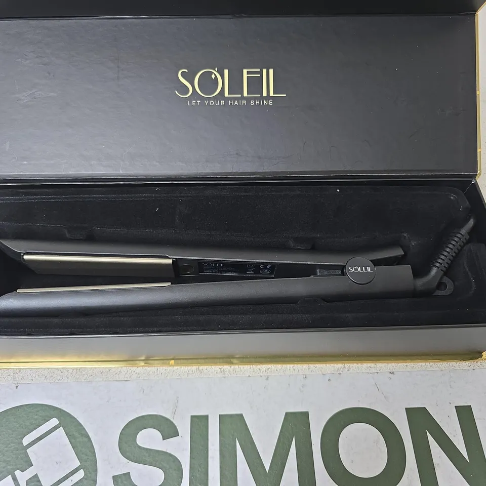 BOXED SOLEIL TITANIUM STYLER - FLAT IRON BLACK 