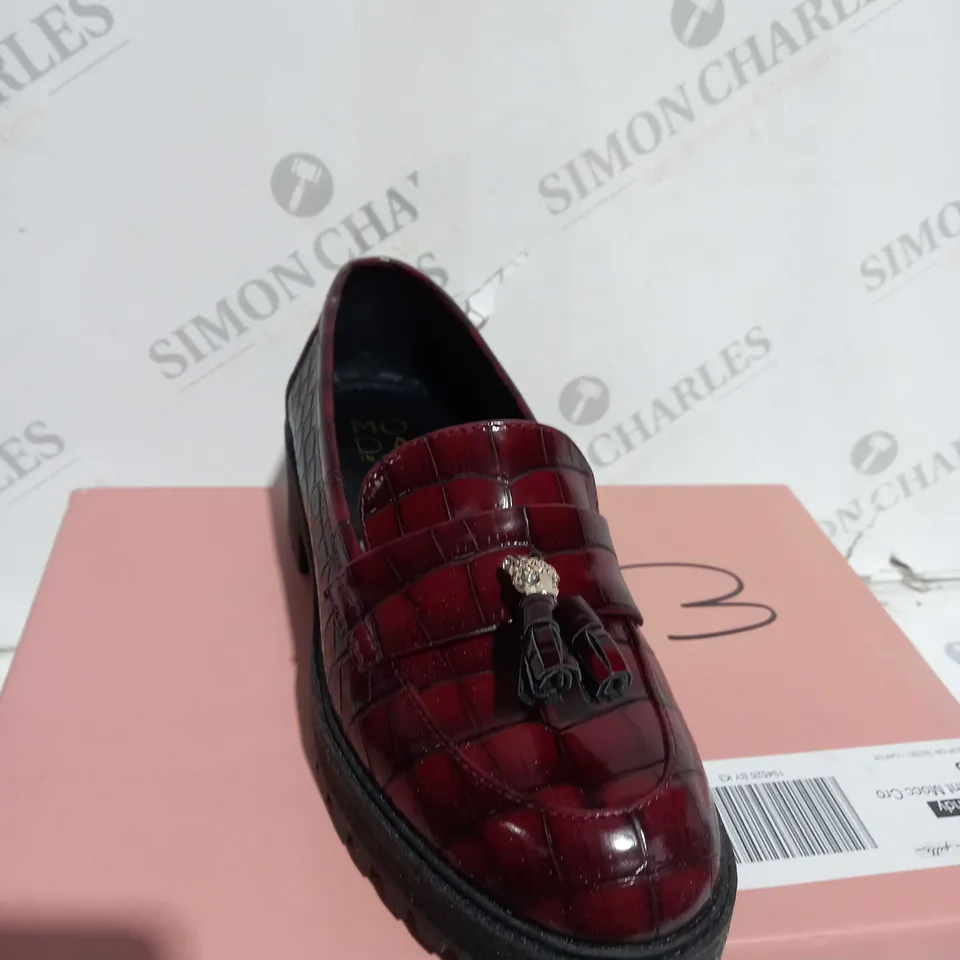 BOXED MODA IN PELLE CERIE LOAFERS, BURGUNDY - SIZE 3