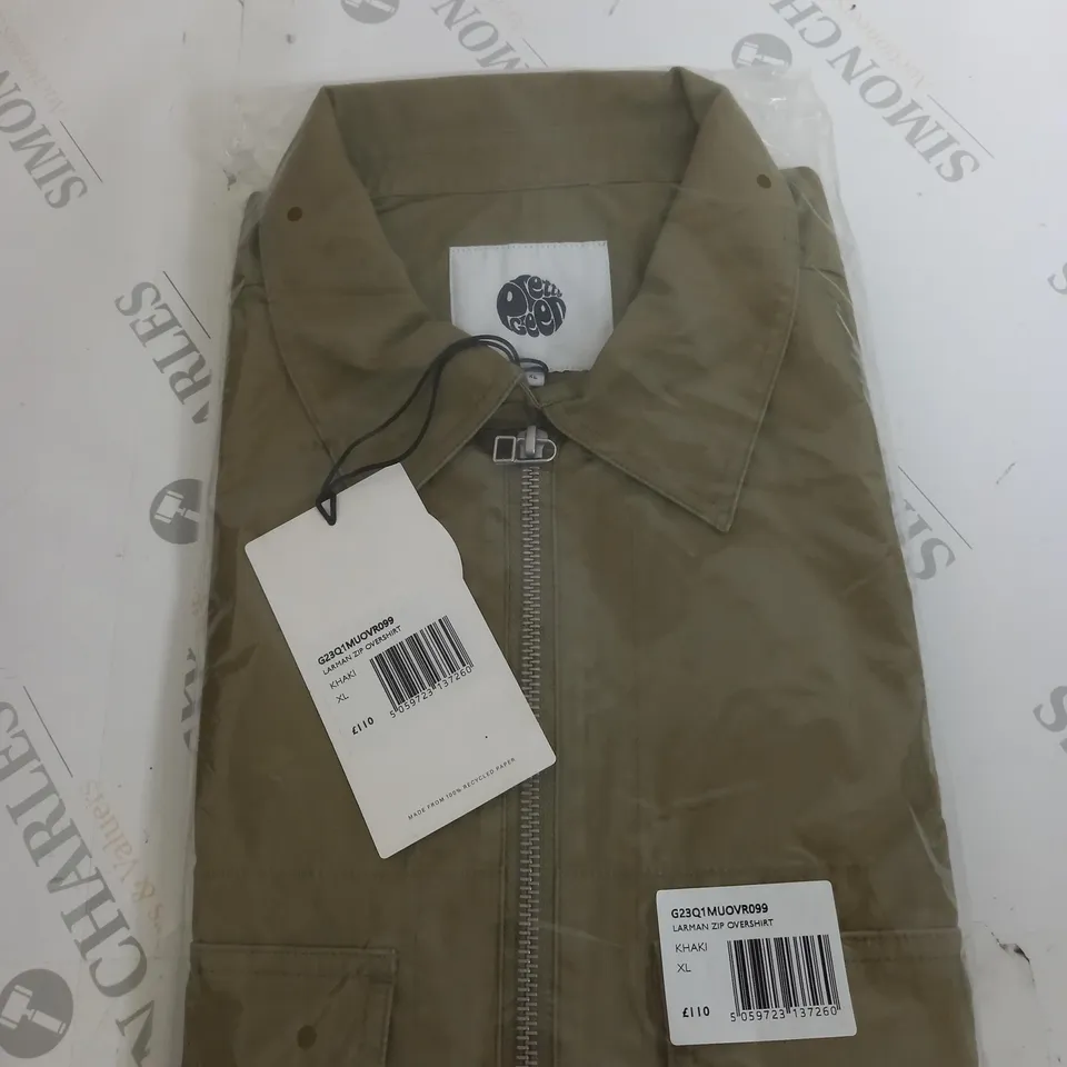 PRETTYGREEN LARMAN ZIP OVERSHIRT KHAKI XL 