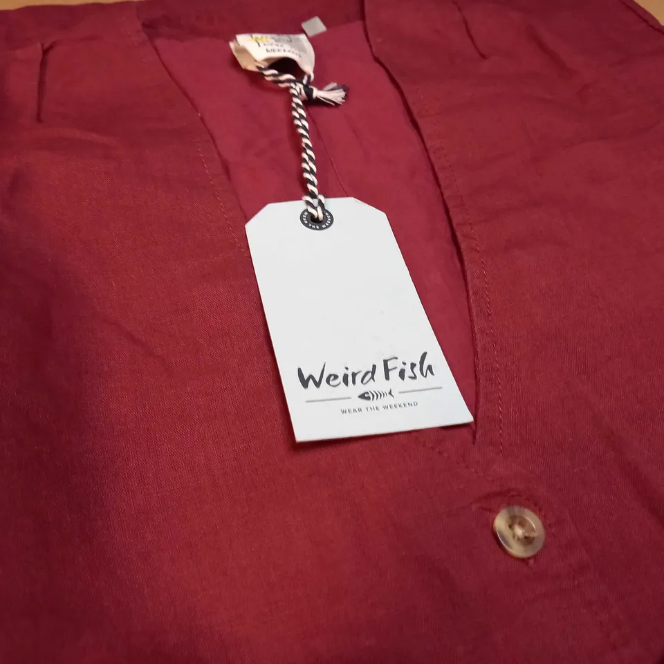 WEIRDFISH PINOT WINE RIMA LINEN DRESS - SIZE 10