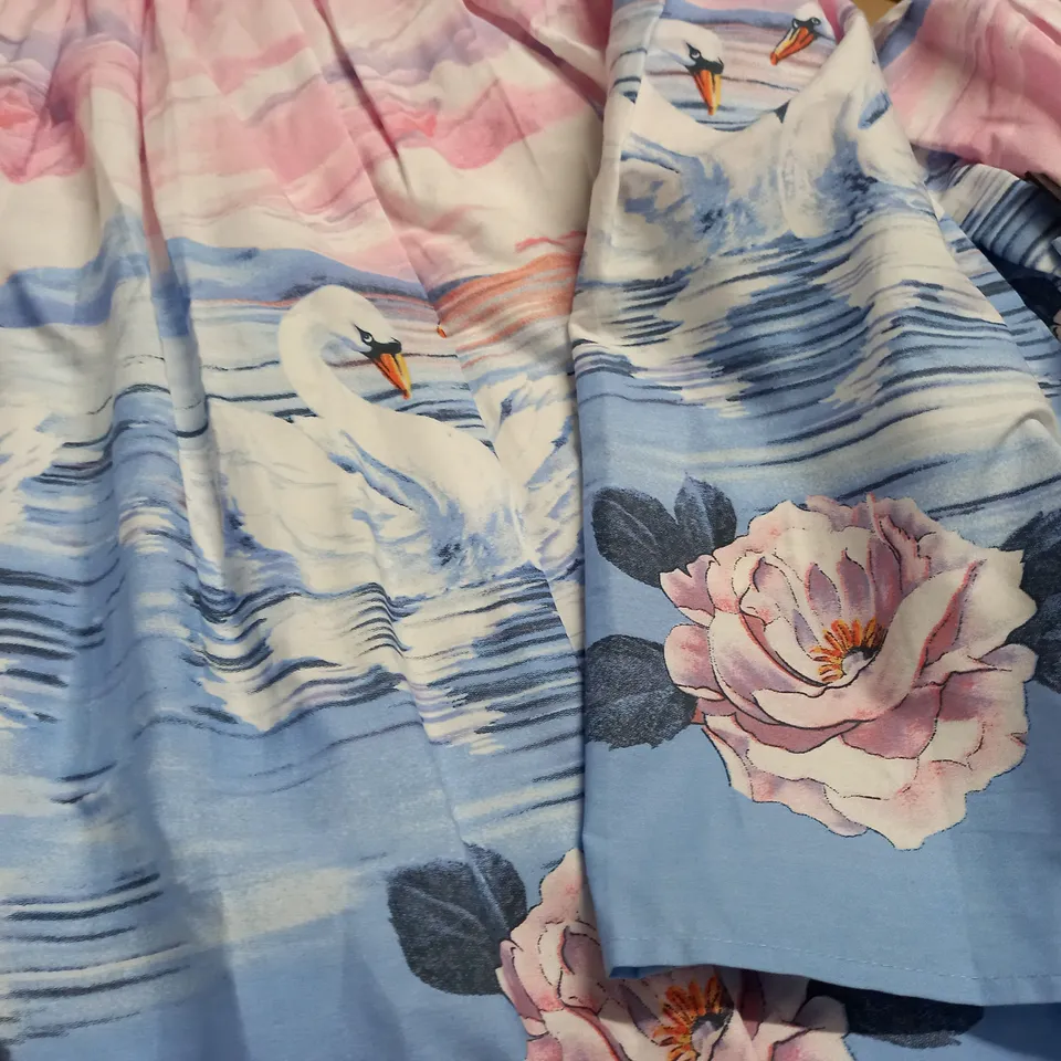 LOT OF 4 HELL BUNNY SWAN THEMED GRADIENT DRESSES IN PINK/BLUE - VARIOUS SIZES