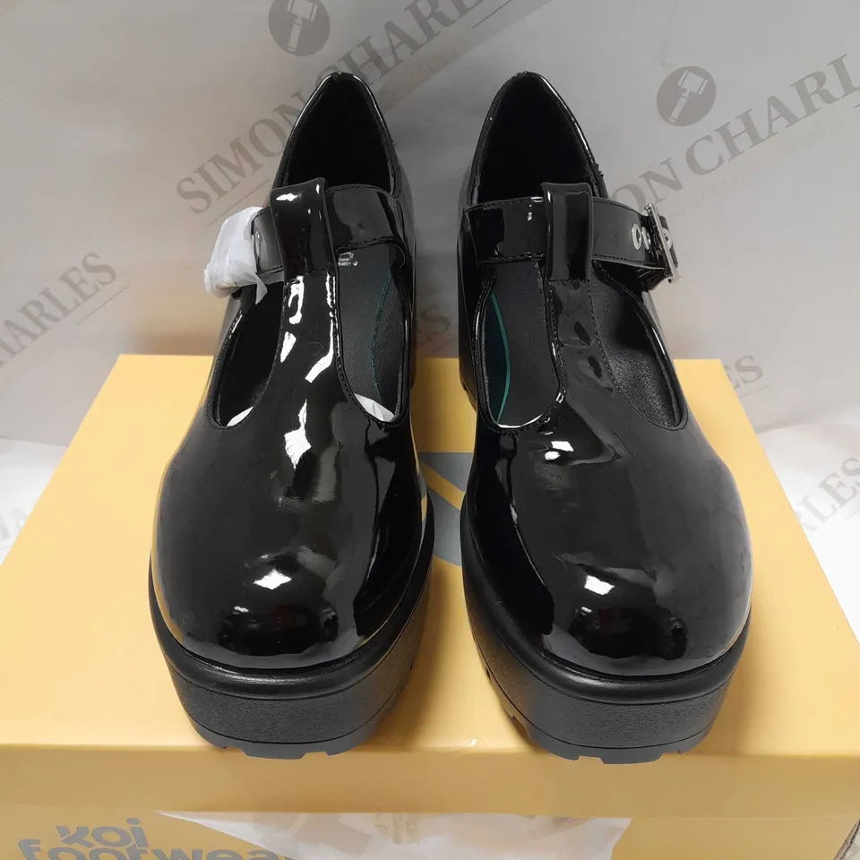 KOI SAI BLACK PATENT MARY JANES SHOES - SIZE 5