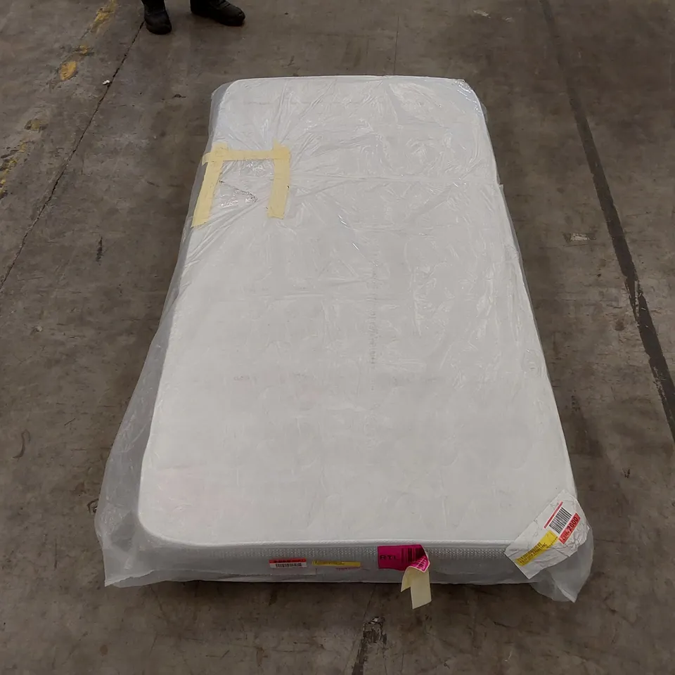 QUALITY BAGGED 3FT SINGLE HYBRID MEMORY NATURAL OPEN COIL MATTRESS