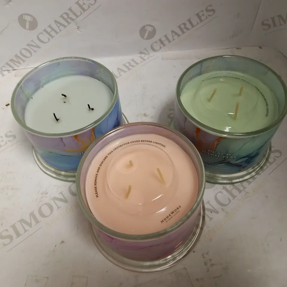 HOMEWORX BY HARRY SLATKIN SET OF HOME SANCTUARY 3 WICK CANDLES