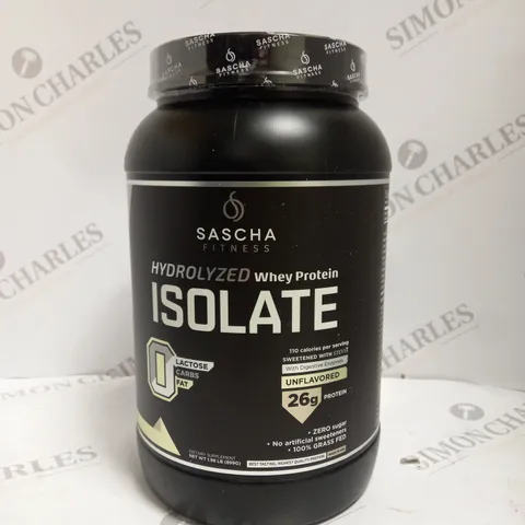 SEALED SASCHA FITNESS HYDROLYSED WHEY PROTEIN ISOLATE - UNFLAVOURED 899G